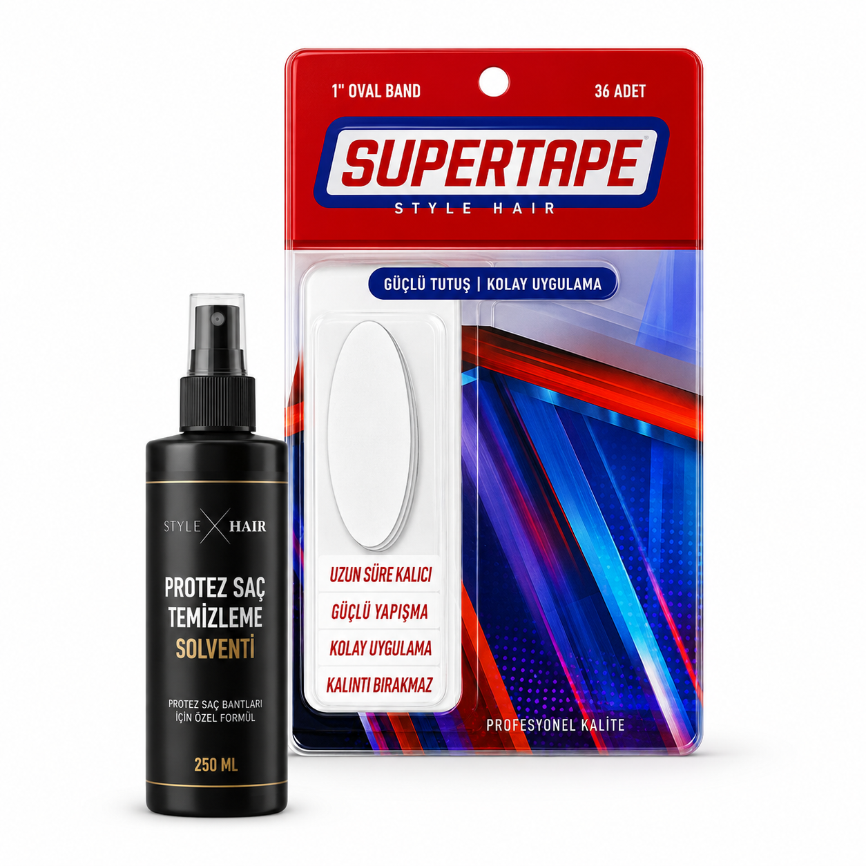 Super Tape 36'lı Oval Protez Saç Bandı + 250 ML Solvent Hediye
