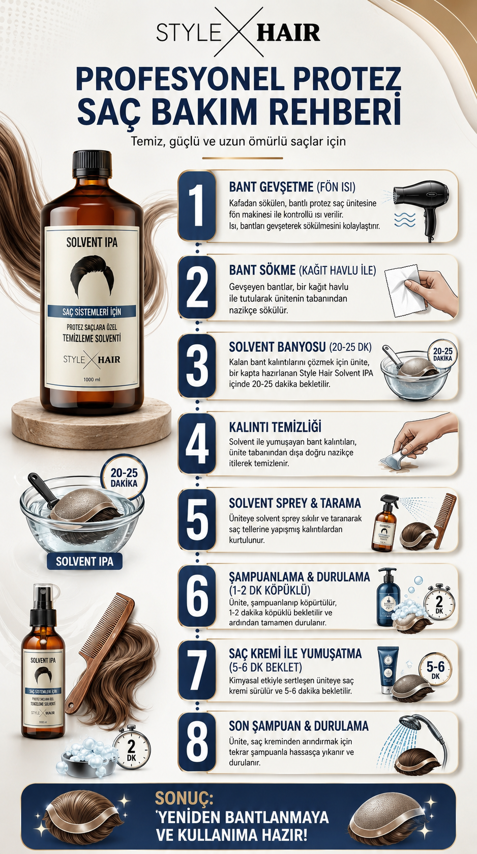 Style Hair Protez Saç Temizleme Solventi (3'lü Paket) ikinci görsel