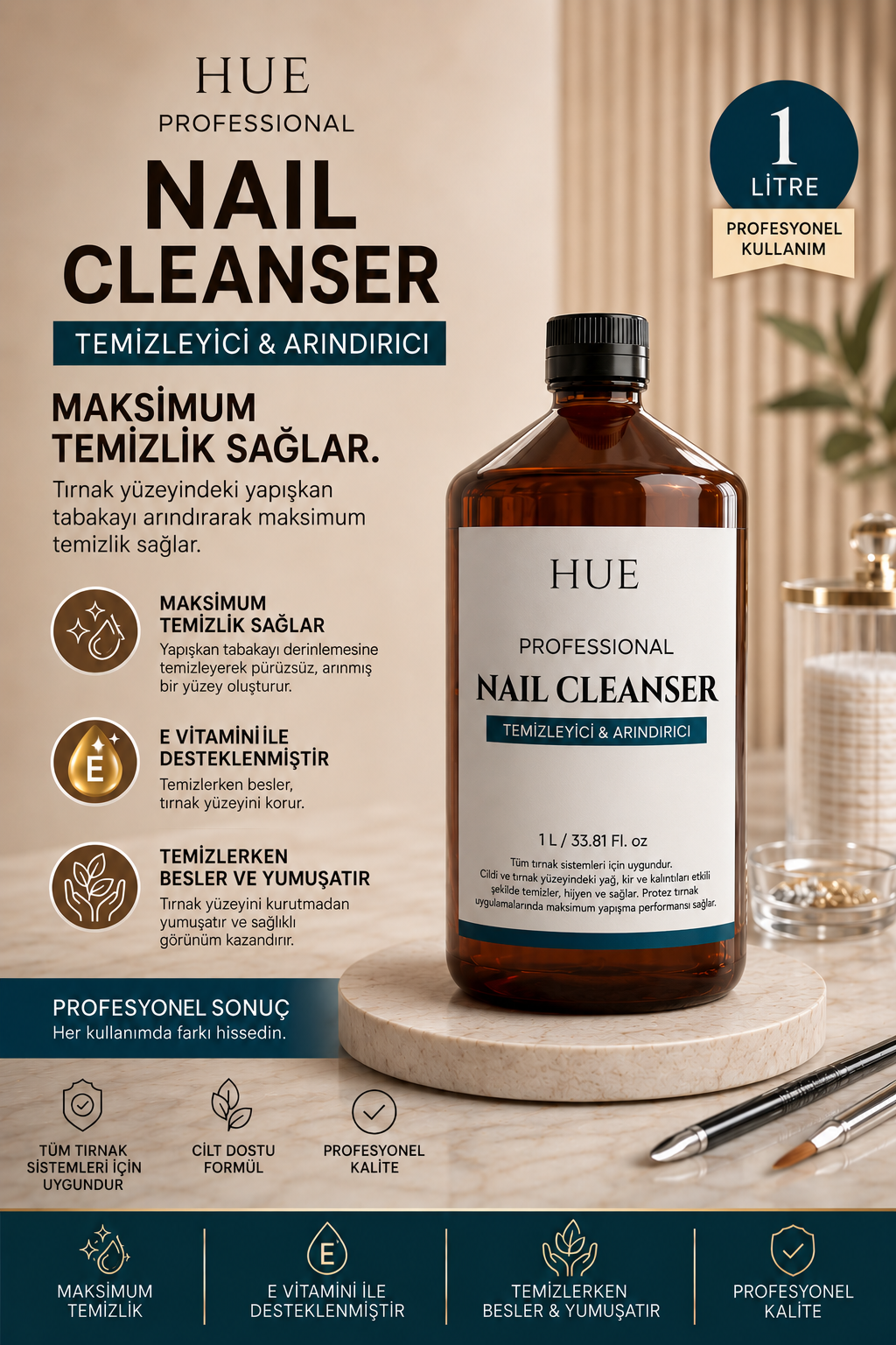HUE Cosmetics Professional Nail Cleanser 1 LT